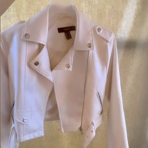 Off white color forever21 leather jacket